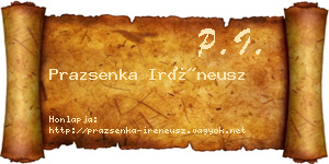 Prazsenka Iréneusz névjegykártya